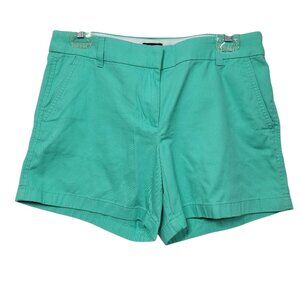 J.Crew Factory Green Cotton Flat Front Shorts Women’s Size 8 Casual Summer Chino